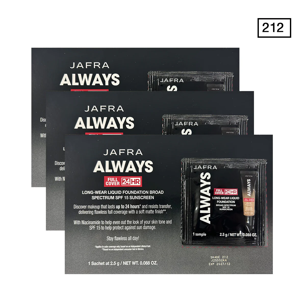 Always Full Cover 24HR Long-Wear Foundation Sachets - 212 - Non-Retail